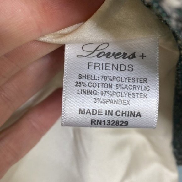 NWT Lovers + Friends Aubrey Metallic Tweed Ruffle Hem Mini Dress - Picture 6 of 7